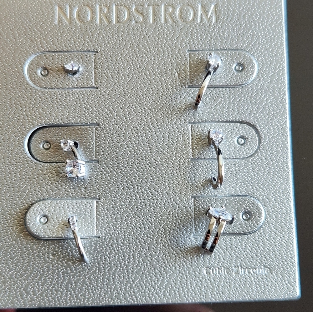 Nordstrom Set of 6 CZ Nickel Free Earrings